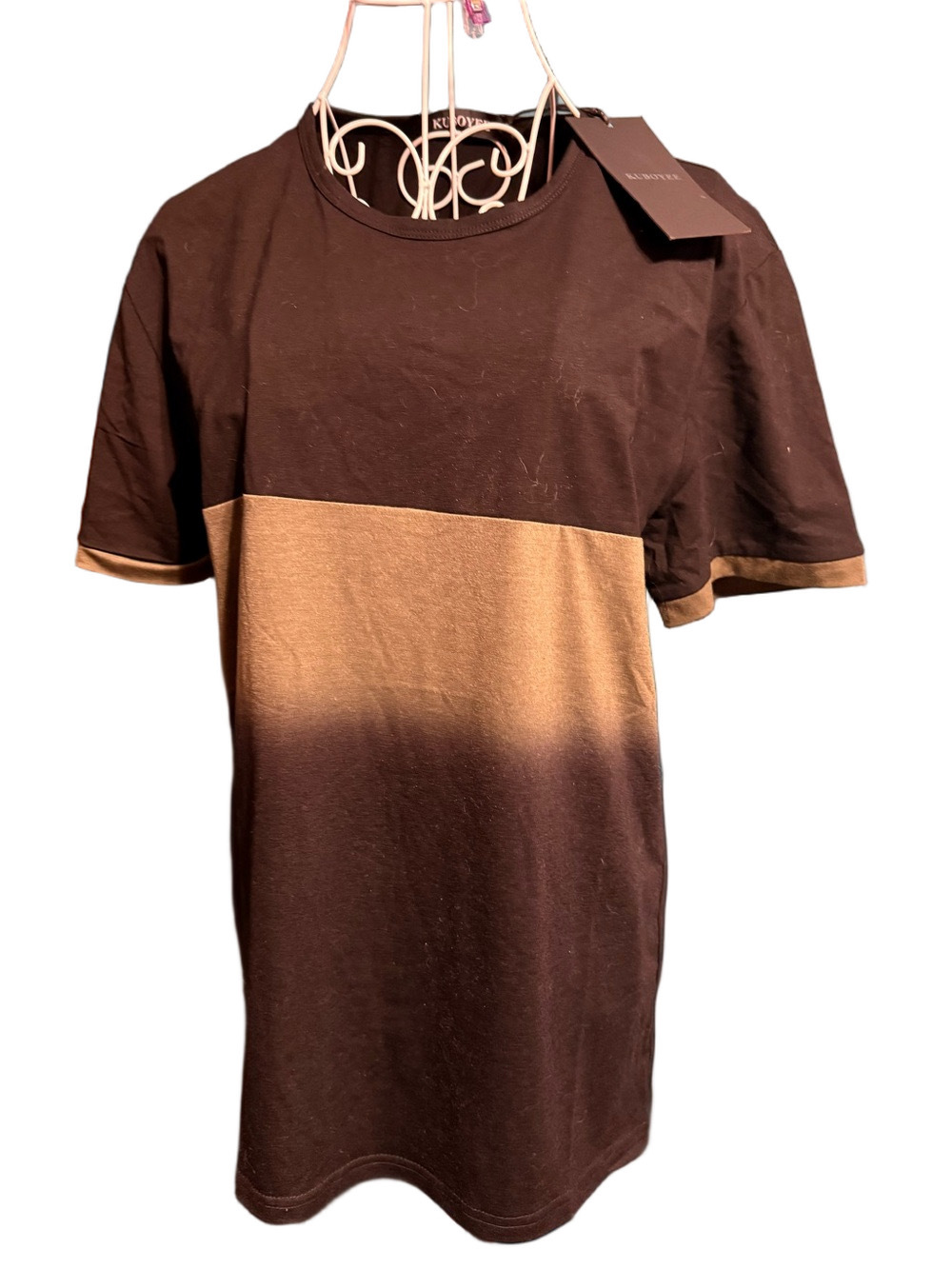 Black and Olive Colorblock Men's T-Shirt